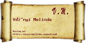 Ványi Melinda névjegykártya