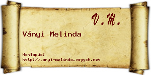 Ványi Melinda névjegykártya